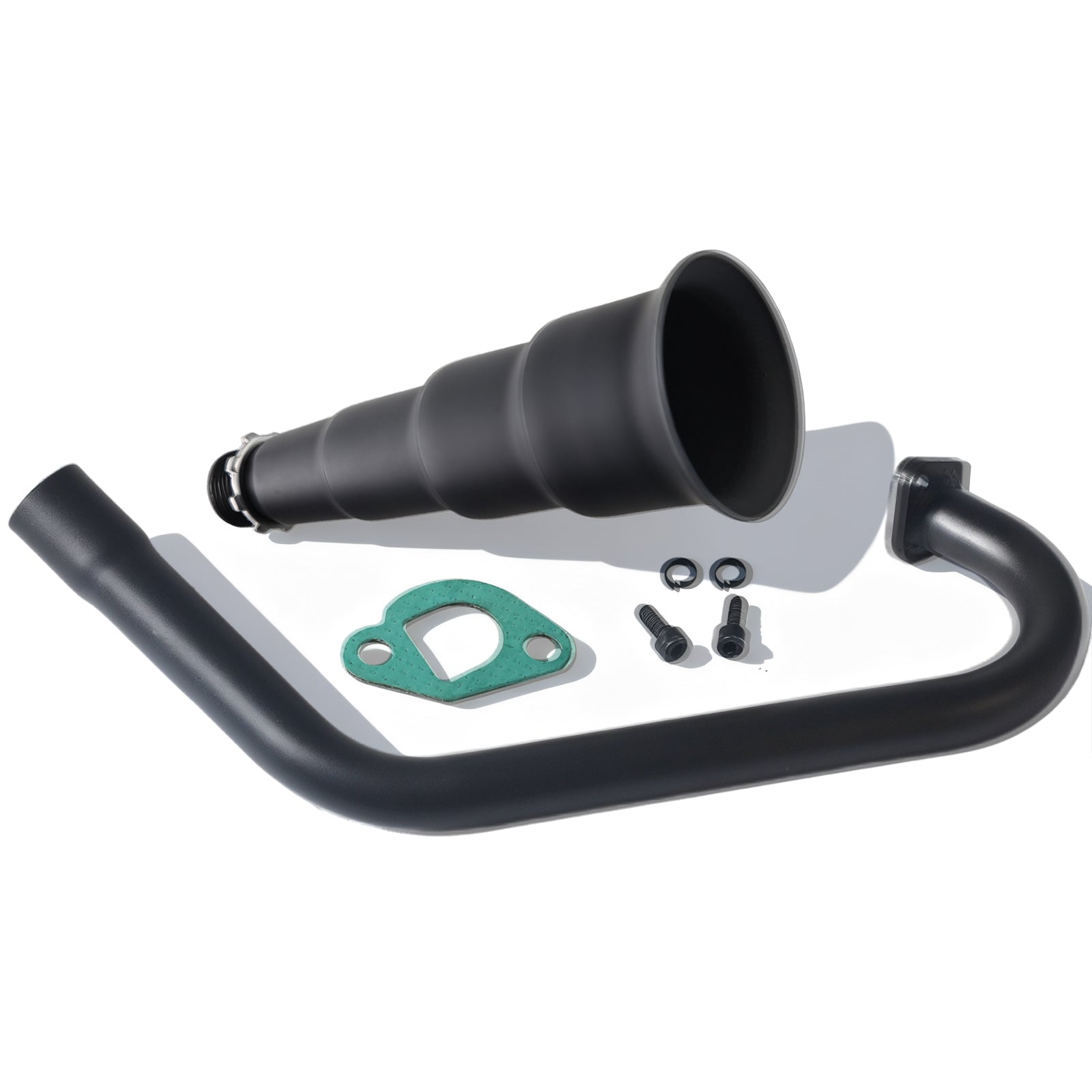 Upgraded 4 Stage Exhaust Header Pipe Black,For Predator 212cc 196cc Go Kart& Mini Bike, For Coleman Powersports CT200U,CT200U-EX,BT200X, For Honda GX160,GX200