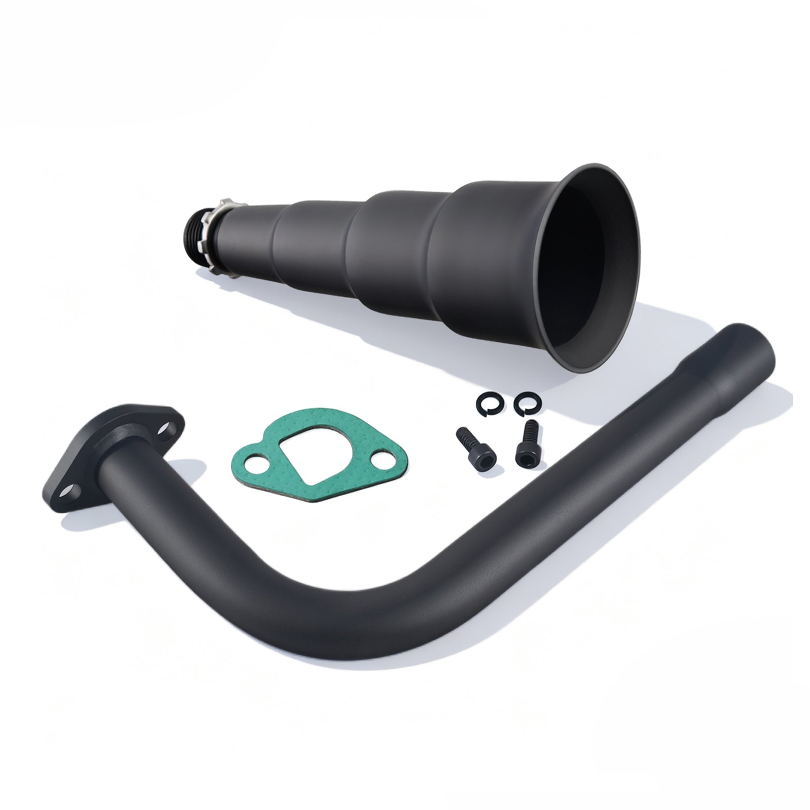 Black 4 Stage Exhaust Header Pipe,For Predator 212cc 196cc Go Kart& Mini Bike, For Coleman Powersports CT200U,CT200U-EX,BT200X, For Honda GX160,GX200