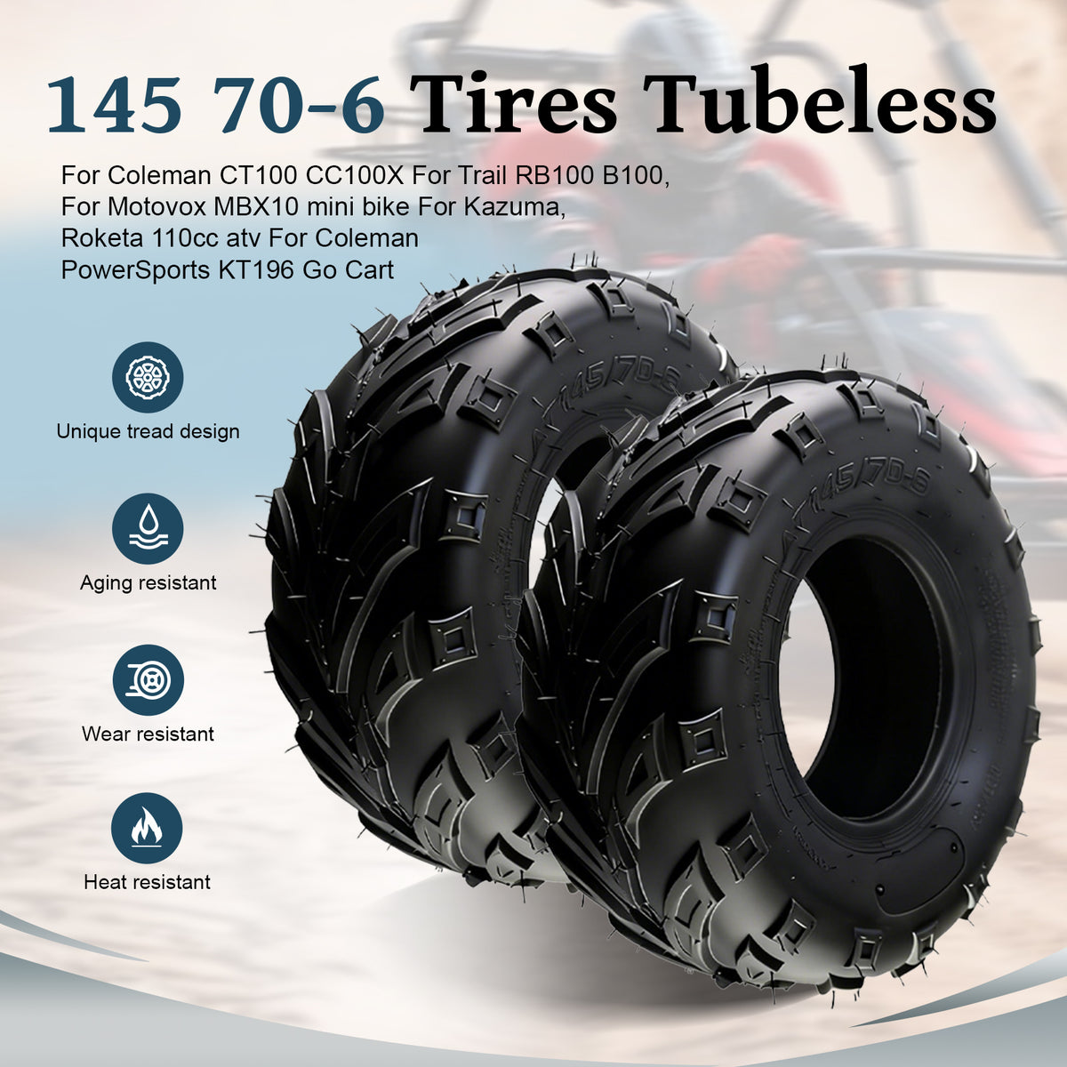 145/70-6 Tires Tubeless