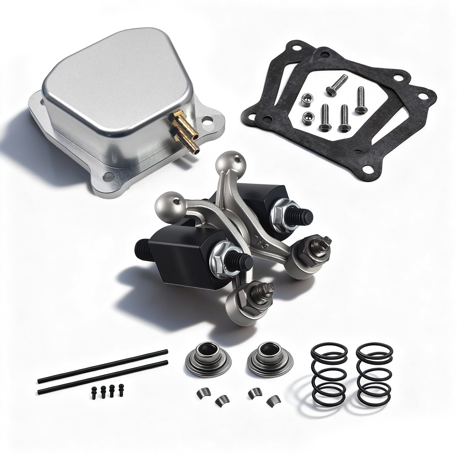 Billet Valve Cover 1.3 Ratio Solid Cast Racing Shaft Rocker Arm With 22lb Valve Springs Kit For GX160 GX200 Predator 212 Non Hemi 196cc 224cc Engine Predator 212 Performance Parts