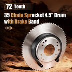 35 Chain Sprocket 4.5" Drum with Brake Band