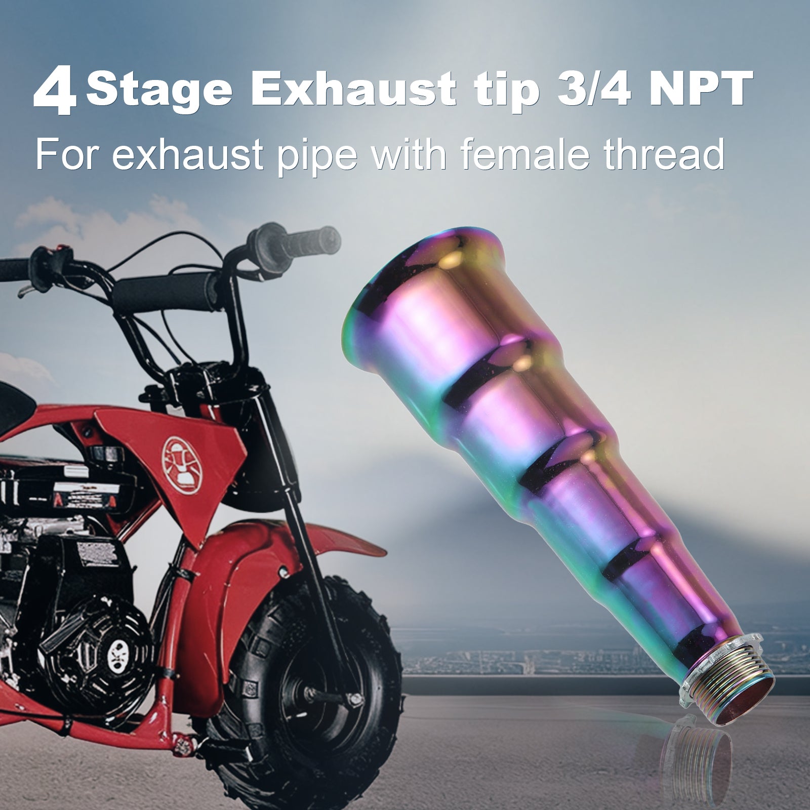 4 Stage Exhaust tip 3/4 NPT Colorful