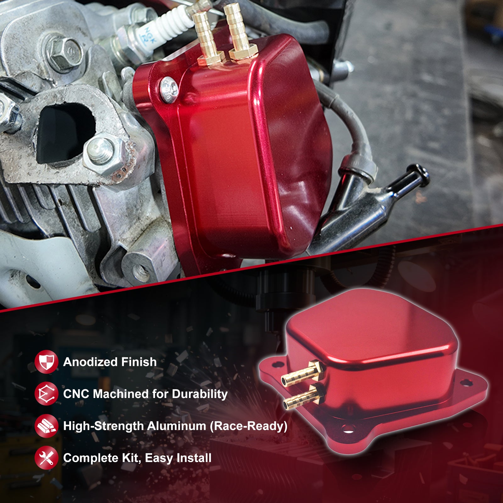 Billet Valve Cover 1.3 Ratio Solid Cast Racing Shaft Rocker Arm With 22lb Valve Springs Kit For GX160 GX200 Predator 212 Non Hemi 196cc 224cc Engine Predator 212 Performance Parts