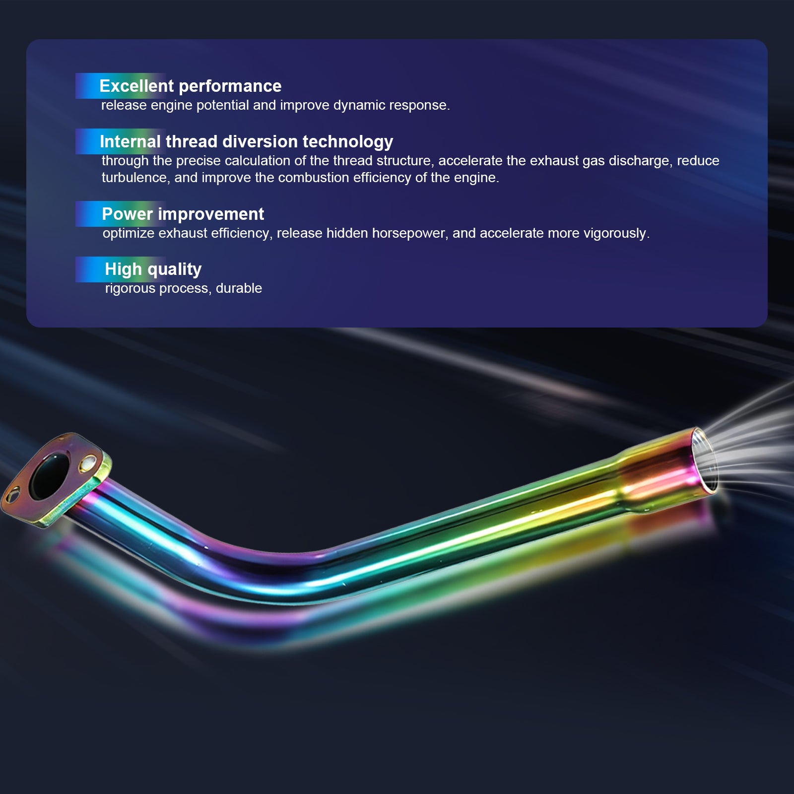 Colorful 4 Stage Exhaust Header Pipe,For Predator 212cc 196cc Go Kart& Mini Bike, For Coleman Powersports CT200U,CT200U-EX,BT200X, For Honda GX160,GX200