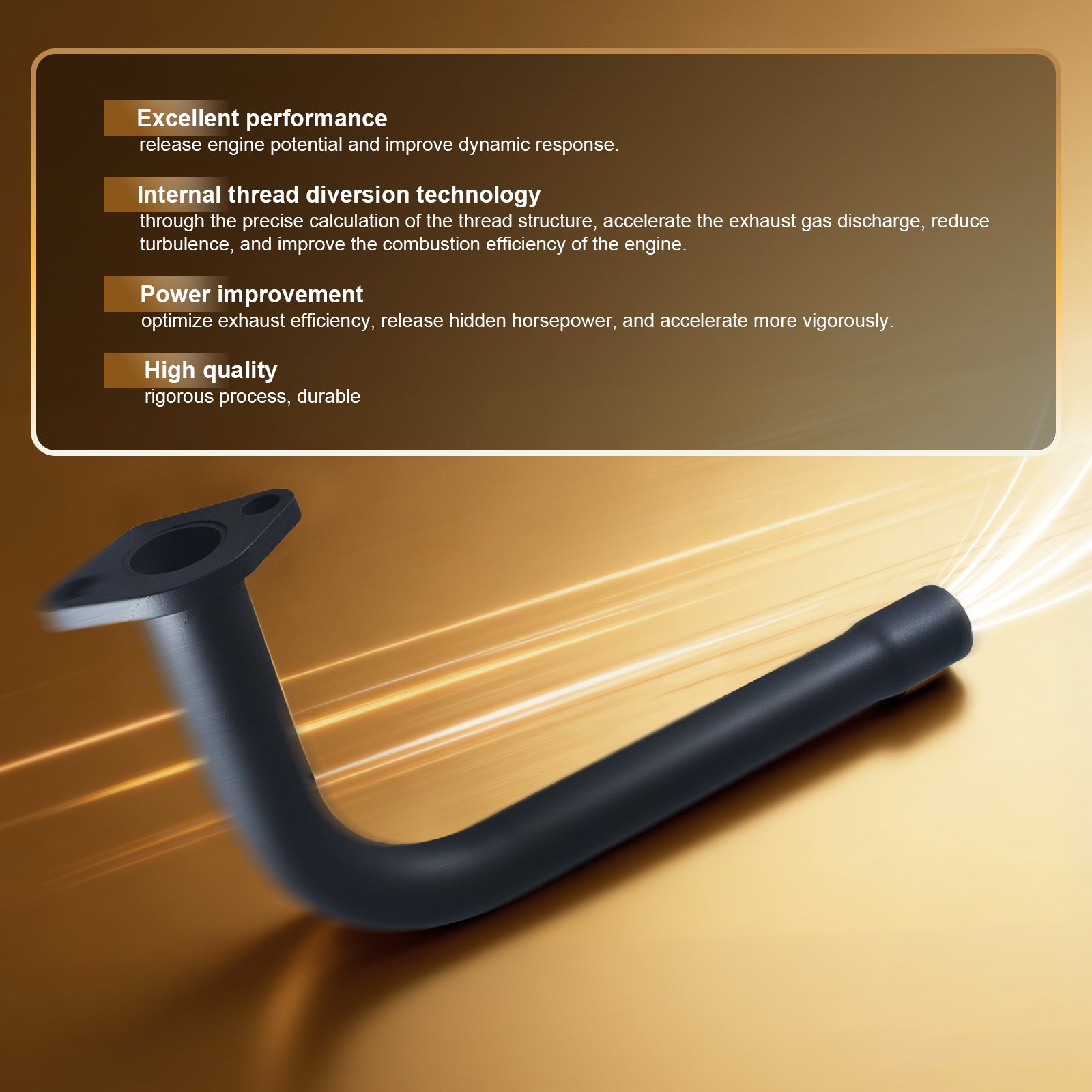 Black 4 Stage Exhaust Header Pipe,For Predator 212cc 196cc Go Kart& Mini Bike, For Coleman Powersports CT200U,CT200U-EX,BT200X, For Honda GX160,GX200