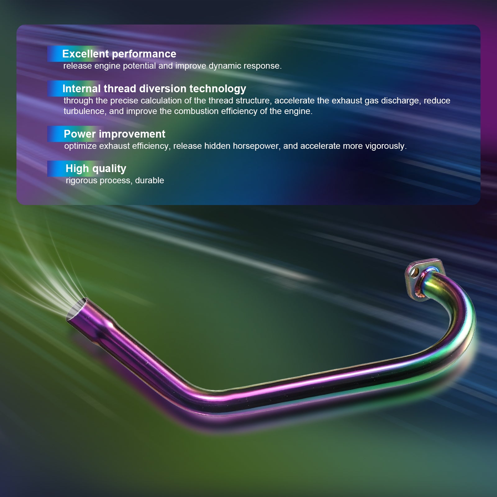 Upgraded 4 Stage Exhaust Header Pipe Colorful,For Predator 212cc 196cc Go Kart& Mini Bike, For Coleman Powersports CT200U,CT200U-EX,BT200X, For Honda GX160,GX200