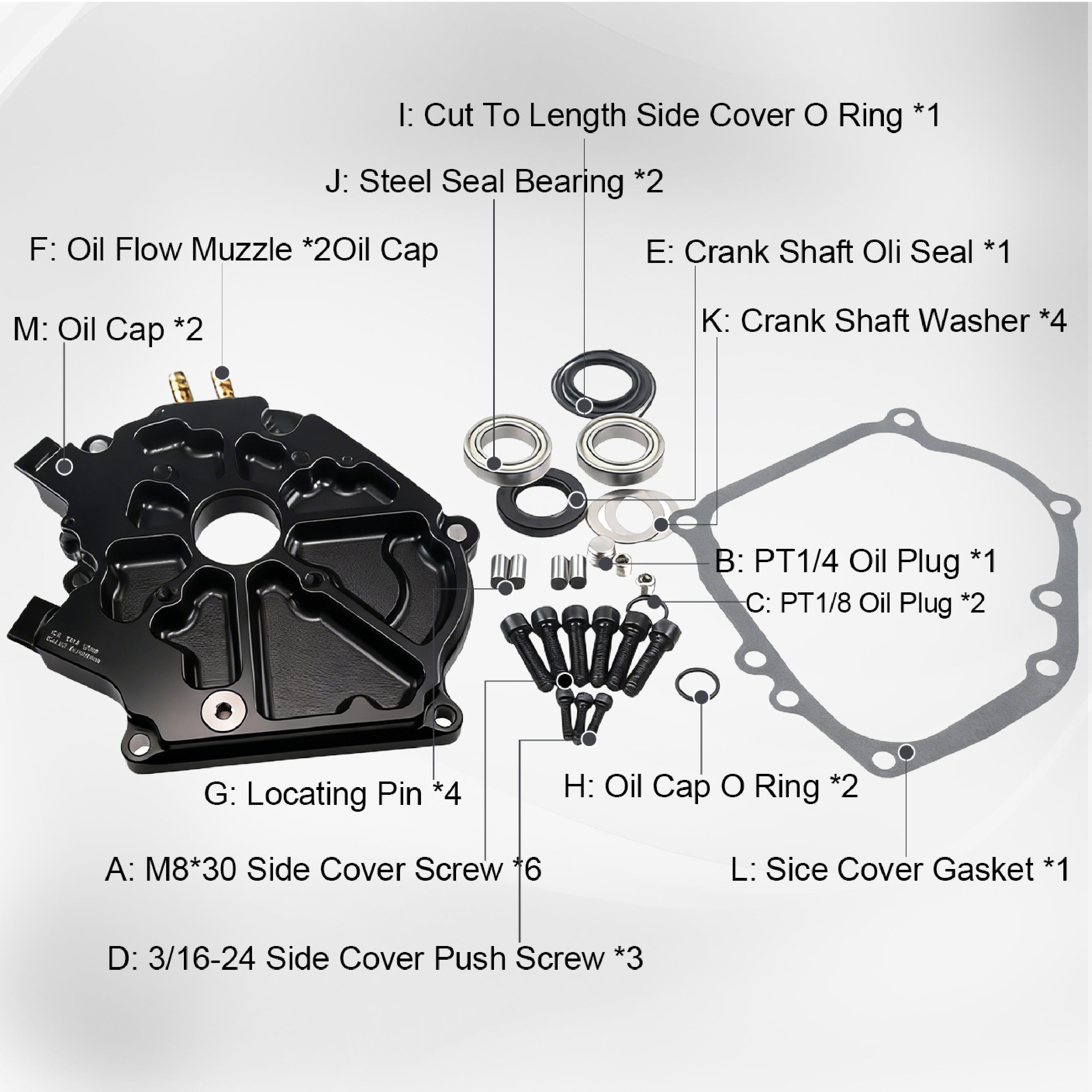 Dual Bearing Billet Side Cover Non-Hemi