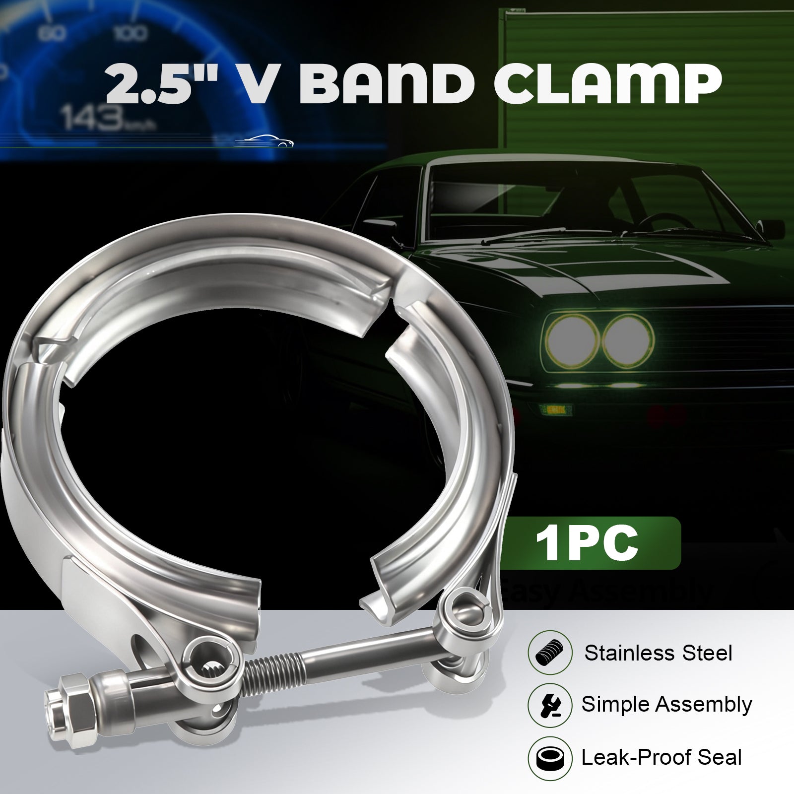 304 Stainless Steel V-Band Clamp with Male & Female Flange