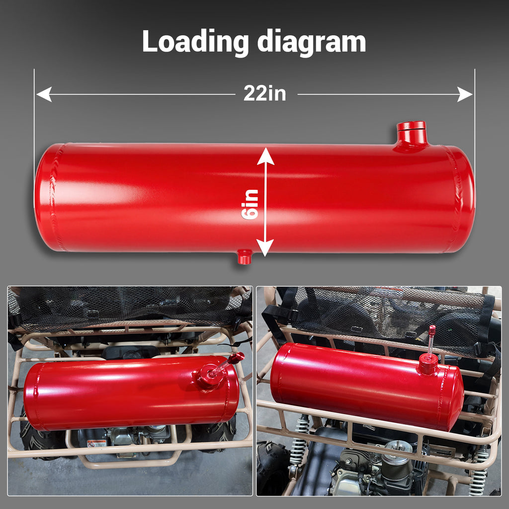 2 3/8 Gallon 6 x 22" Minibike Gas Tank