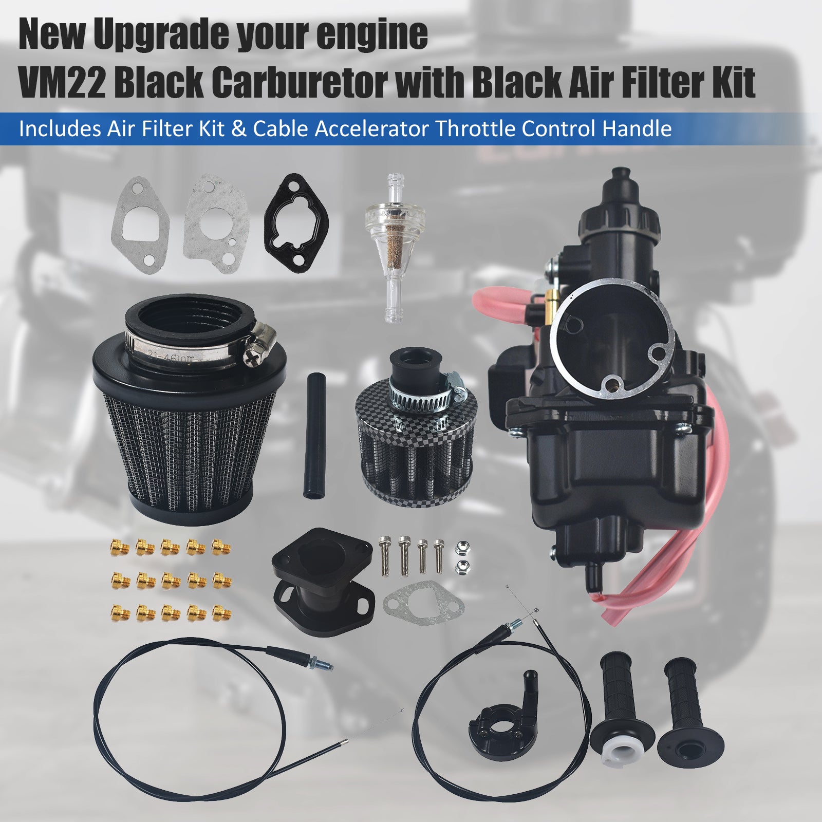 VM22 Carburetor Air Filter Black For Predator 212CC 196cc CT200U Moto Mini Bike