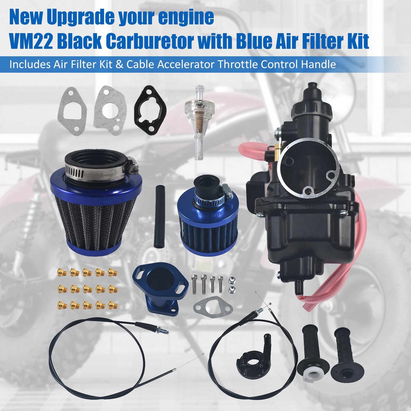 VM22 Carburetor 52" Throttle Cable For Predator 212cc 196cc CT200U Mini Bike