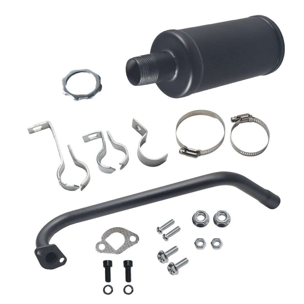 212cc Long Exhaust Pipe with Muffler Fit for Predator 224cc 196cc Mini Bike Coleman CT200U BT200X CT200U-EX Baja Warrior MB200 Axis M200 GX200 6.5hp Clone Engine KT196 Go Kart Parts
