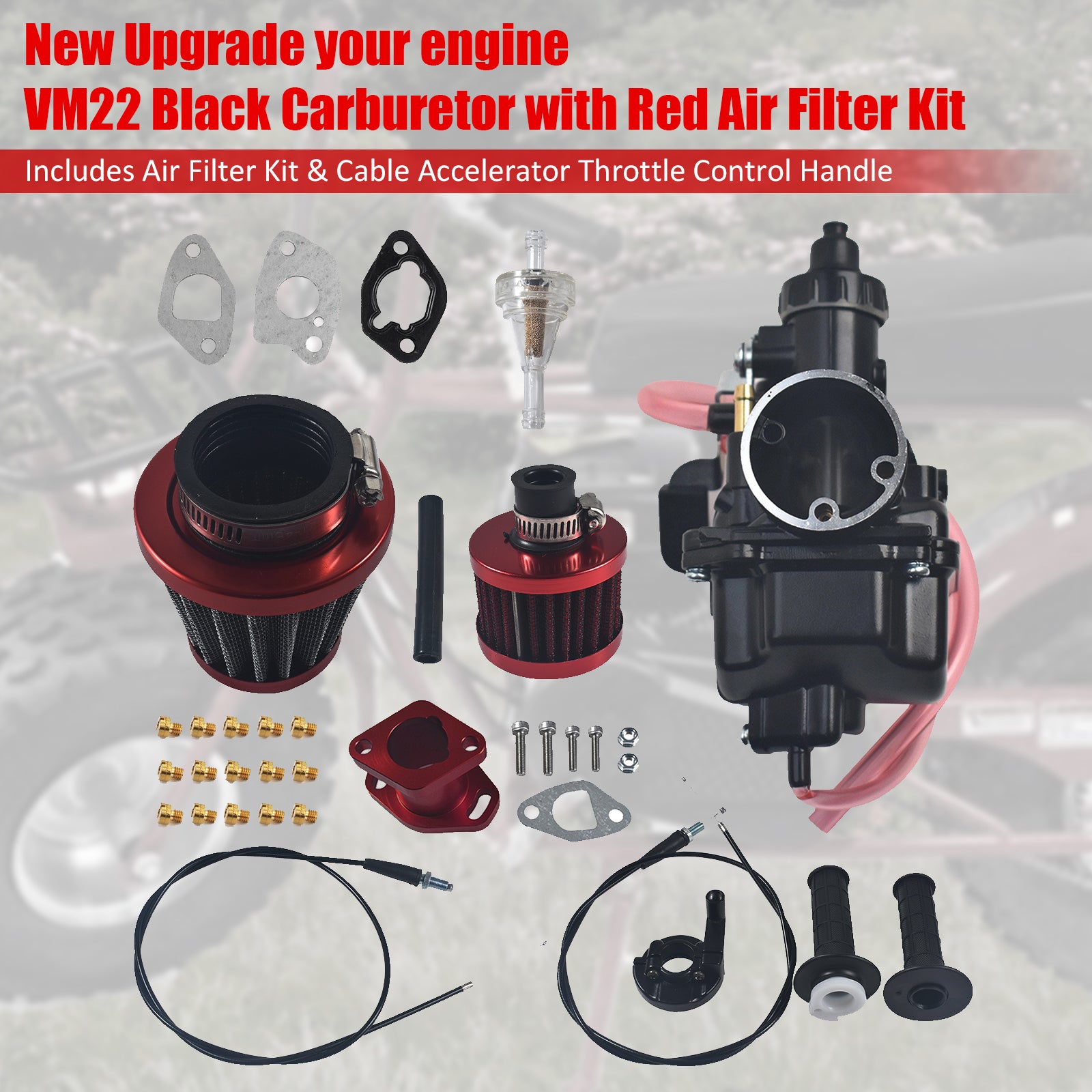 VM22 Carburetor Air Filter Red For Predator 212cc 196cc CT200U Moto Mini Bike