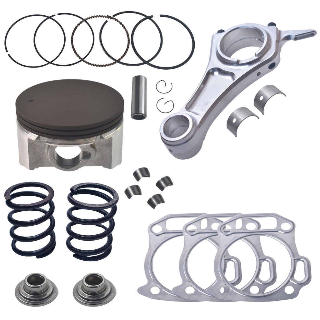 Billet Rod（3.308）70mm Ceramic Coated Flat Top Piston .550 with 18lb Valve Spring Kit for the Harbor Freight Predator 212cc Hemi and Non-Hemi versions Engine Minibike Go Kart Cart