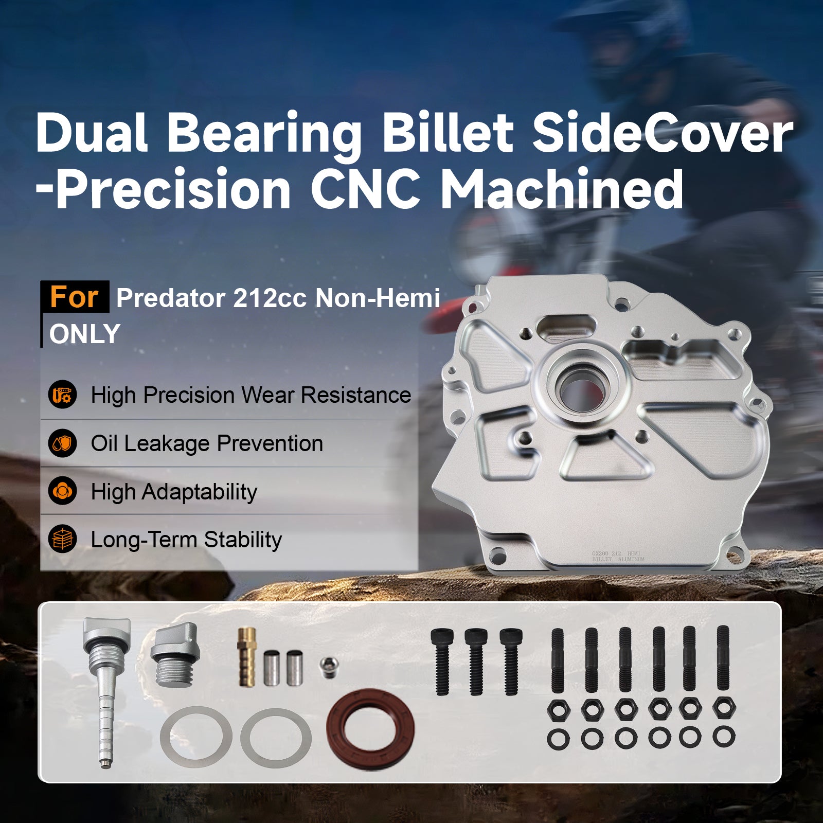 Upgraded Dual Bearing Billet Aluminum Sidecover