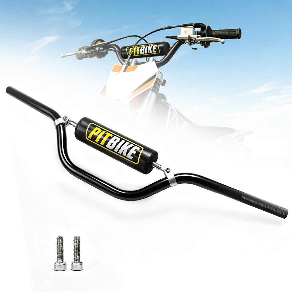 7/8" 22mm Dirt Pit Bike Handlebars with Crossbar & Foam Pad Black