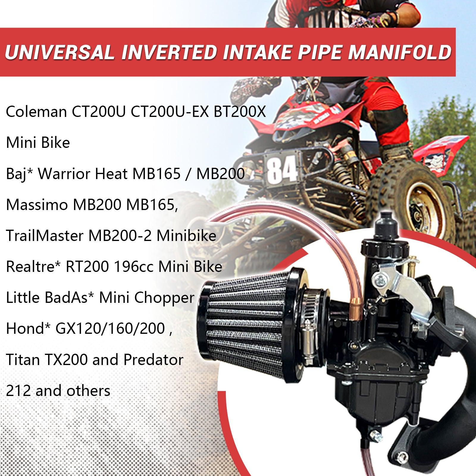 VM22 Carburetor Kit For Coleman Baja CT200U BT200X Mini bike 196 Clones KT196