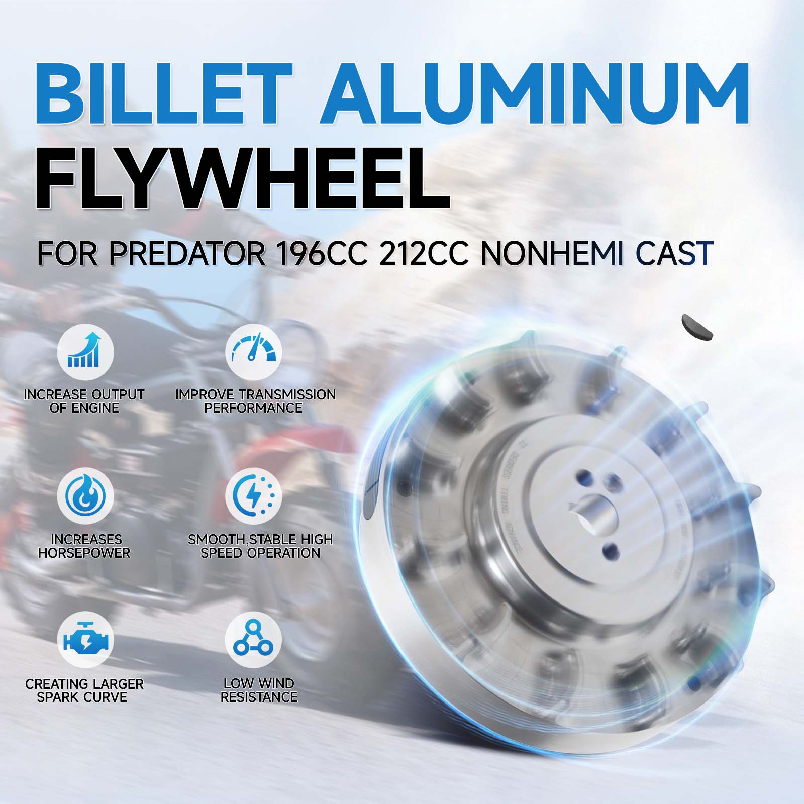 Speedway Billet Flywheel For Predator 196cc 212cc NonHemi