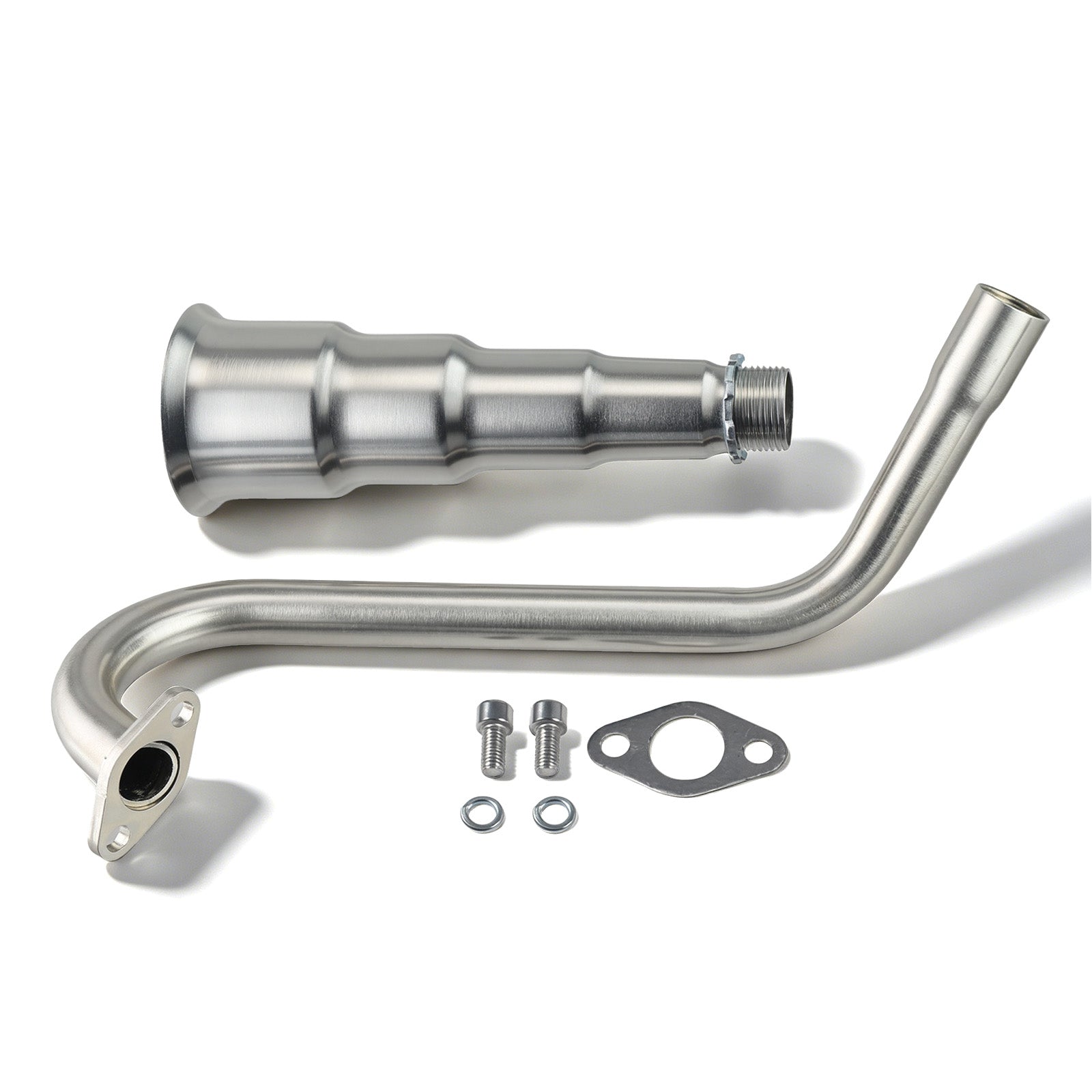 Upgrade Right Long 5 Stage Exhaust Pipe Header For Coleman CT100U CC100X 98cc For FRP GMB100 Mini Bike For Predator 79cc 3hp Engine Mini Bike Silver