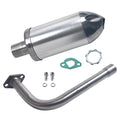 Exhaust Muffler Kit For Coleman Powersports CT200U BT200X KT196 MB200,For Honda GX160 GX200，For Predator 212cc 196cc/6.5HP Gas Mini Bike Go Kart Performance Parts Silver