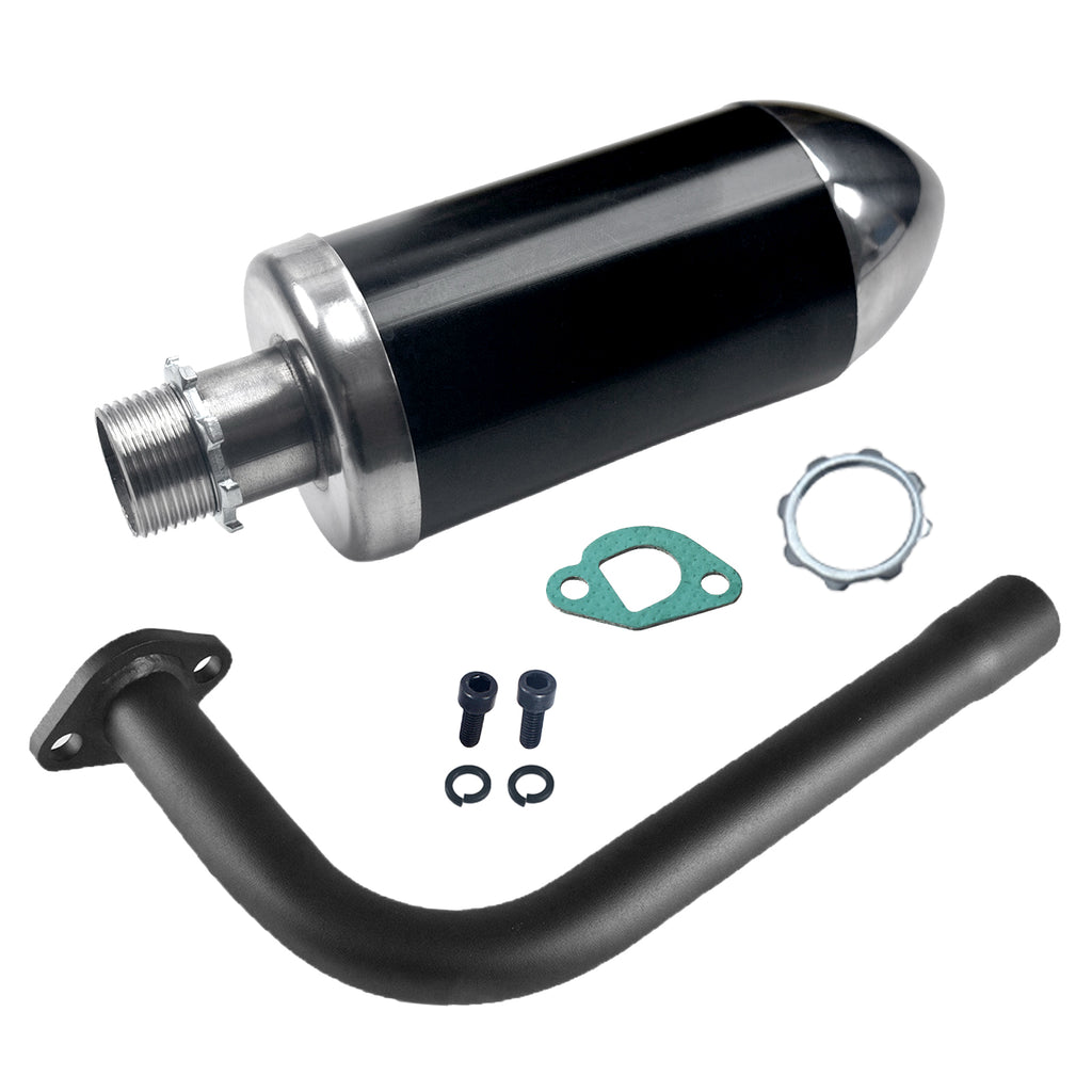 Exhaust Muffler Kit For Coleman Powersports CT200U BT200X KT196 MB200,For Honda GX160 GX200，For Predator 212cc 196cc/6.5HP Gas Mini Bike Go Kart Performance Parts Black