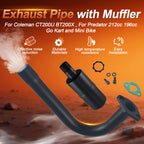 Exhaust Pipe with Muffler For Predator 212cc 196cc/6.5HP,For Coleman CT200U BT200X,Go Kart and Gas Mini Bike Black