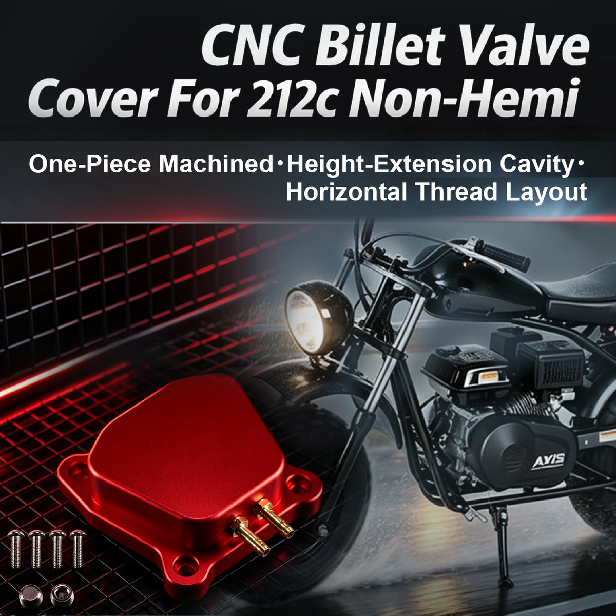 Billet Raised Valve Cover for Predator 212cc 196cc Non-Hemi
