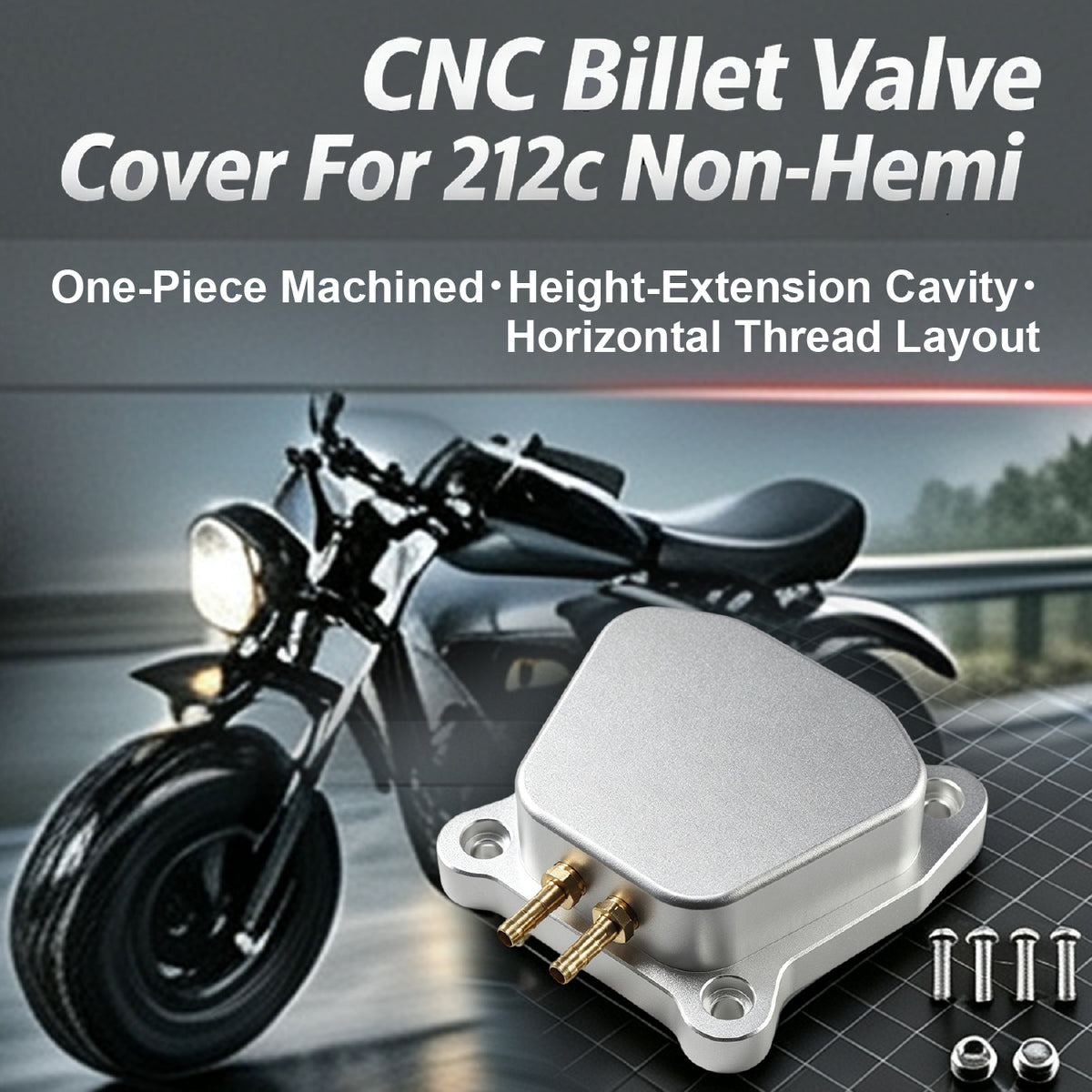 Billet Raised Valve Cover for Predator 212cc 196cc Non-Hemi