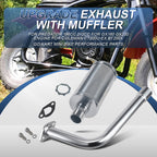 Exhaust With Muffler For Predator 212cc 196cc 6.5HP for Honda GX160 GX200 for Coleman CT200U BT200X CT200u-ex Mini Bike Go Kart part sliver