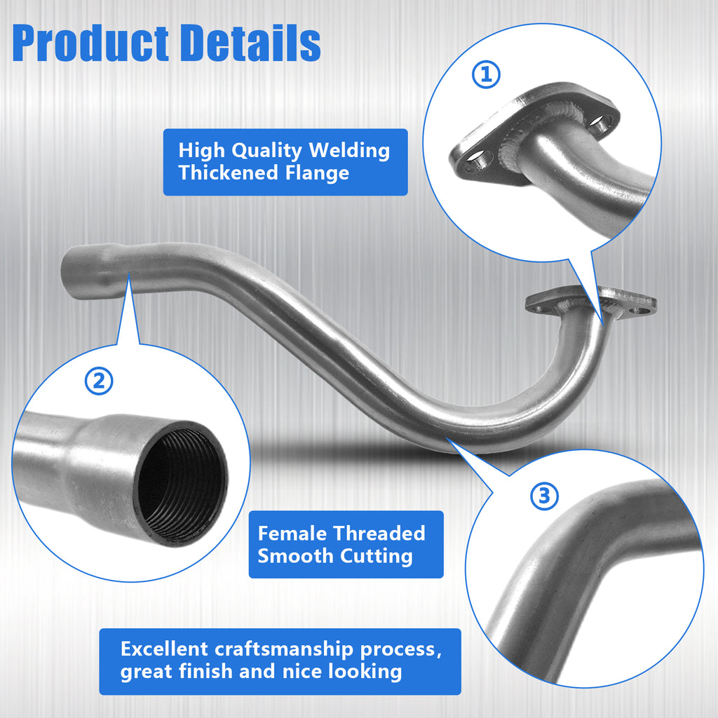 Exhaust Header Pipe With Muffler for Predator 196cc 212cc GX160 GX200 Go Kart，for Manco Yerf Dog Go Kart