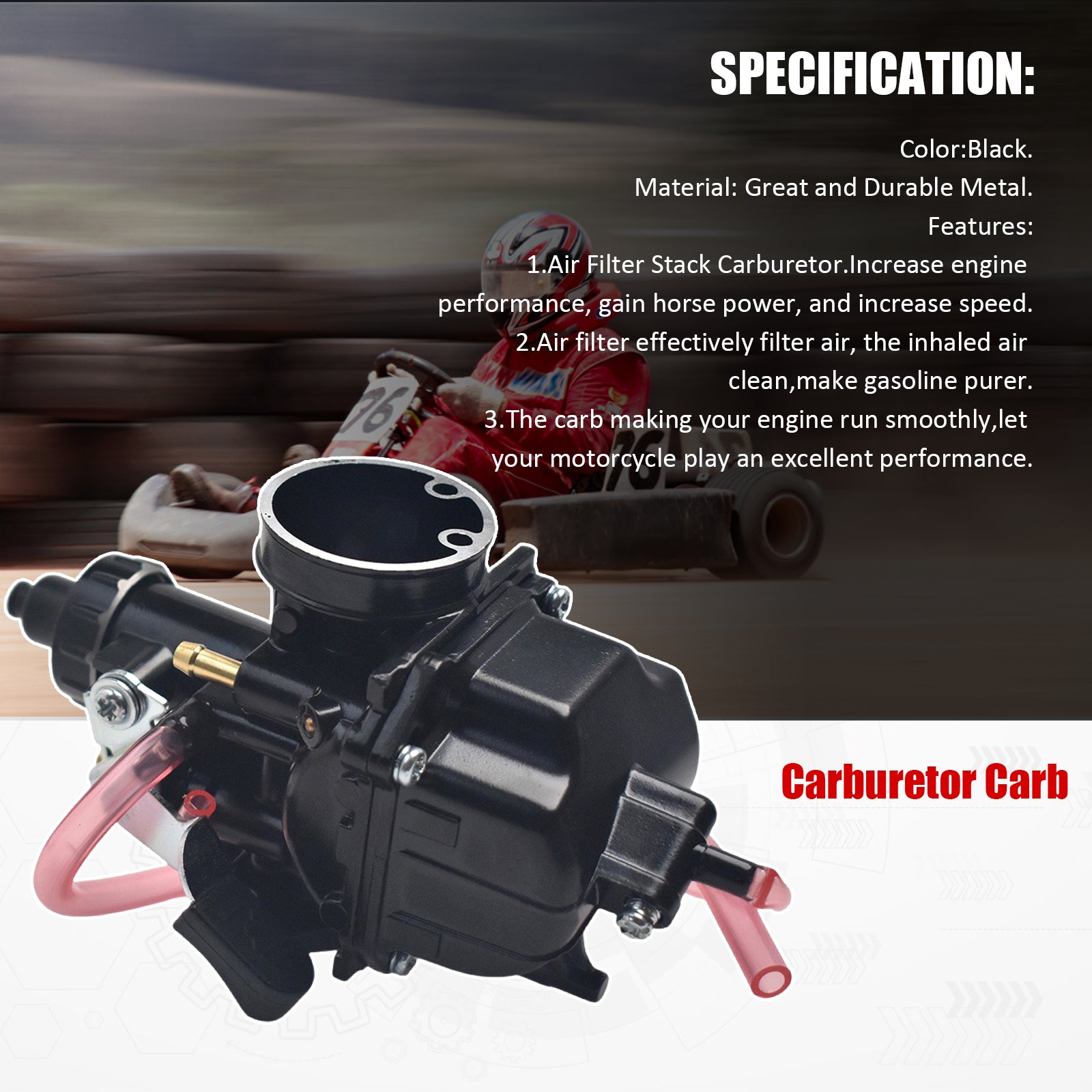 VM22 Yellow Carburetor Intake Air Filter For Honda GX200 GX160 CT200U Go Kart