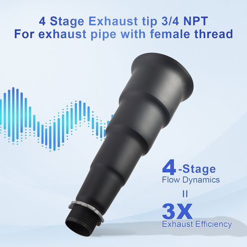 4 Stage Exhaust tip 3/4 NPT Black