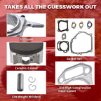 Billet Rod（3.323） Kit 70mm Ceramic Coated Flat Top Piston .550 for Honda GX200 Clone Engine