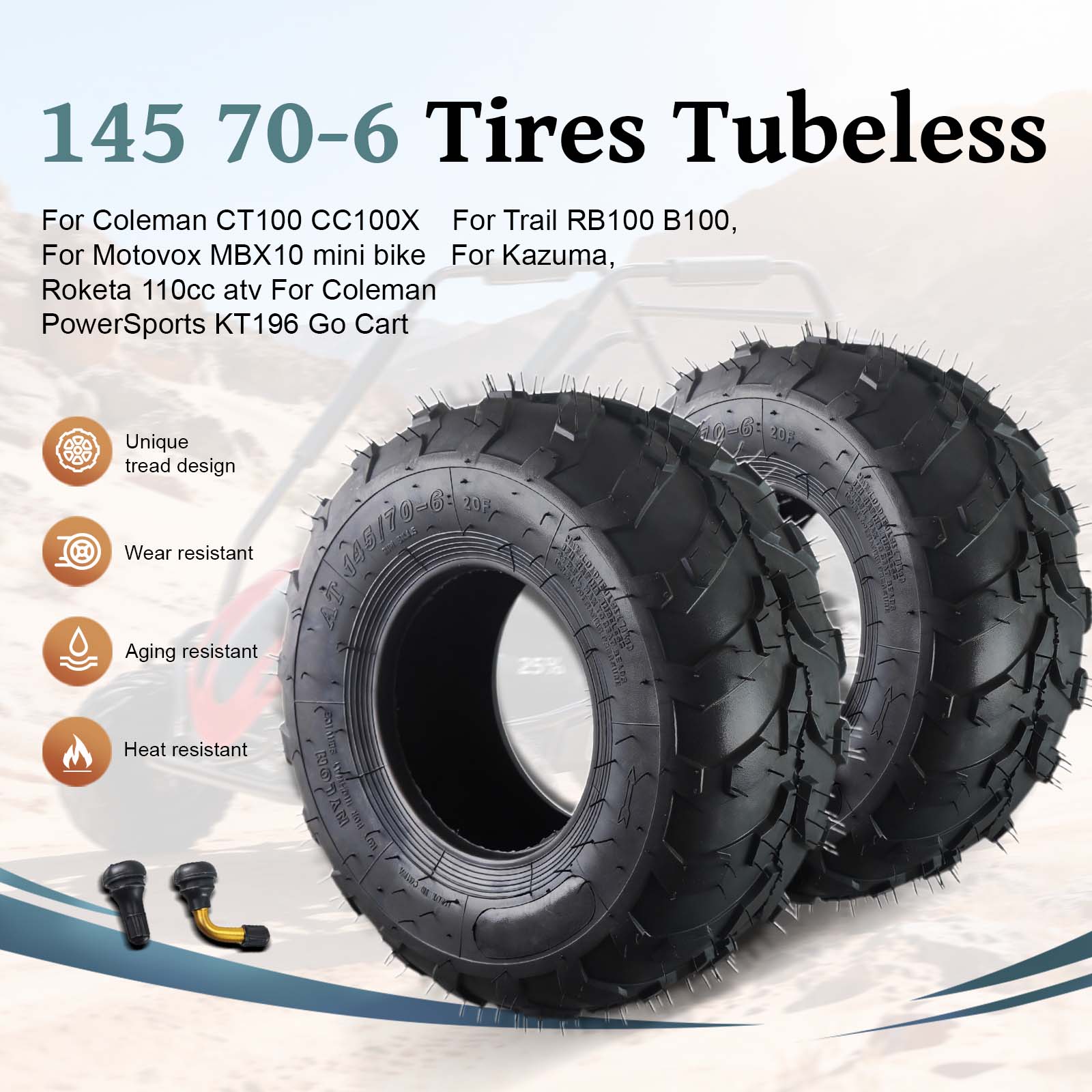 145/70-6 Tires Tubeless
