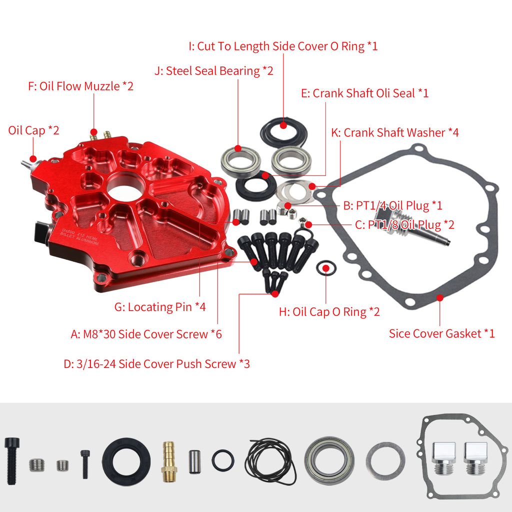 Dual Bearing Billet Crankcase Side cover Hemi