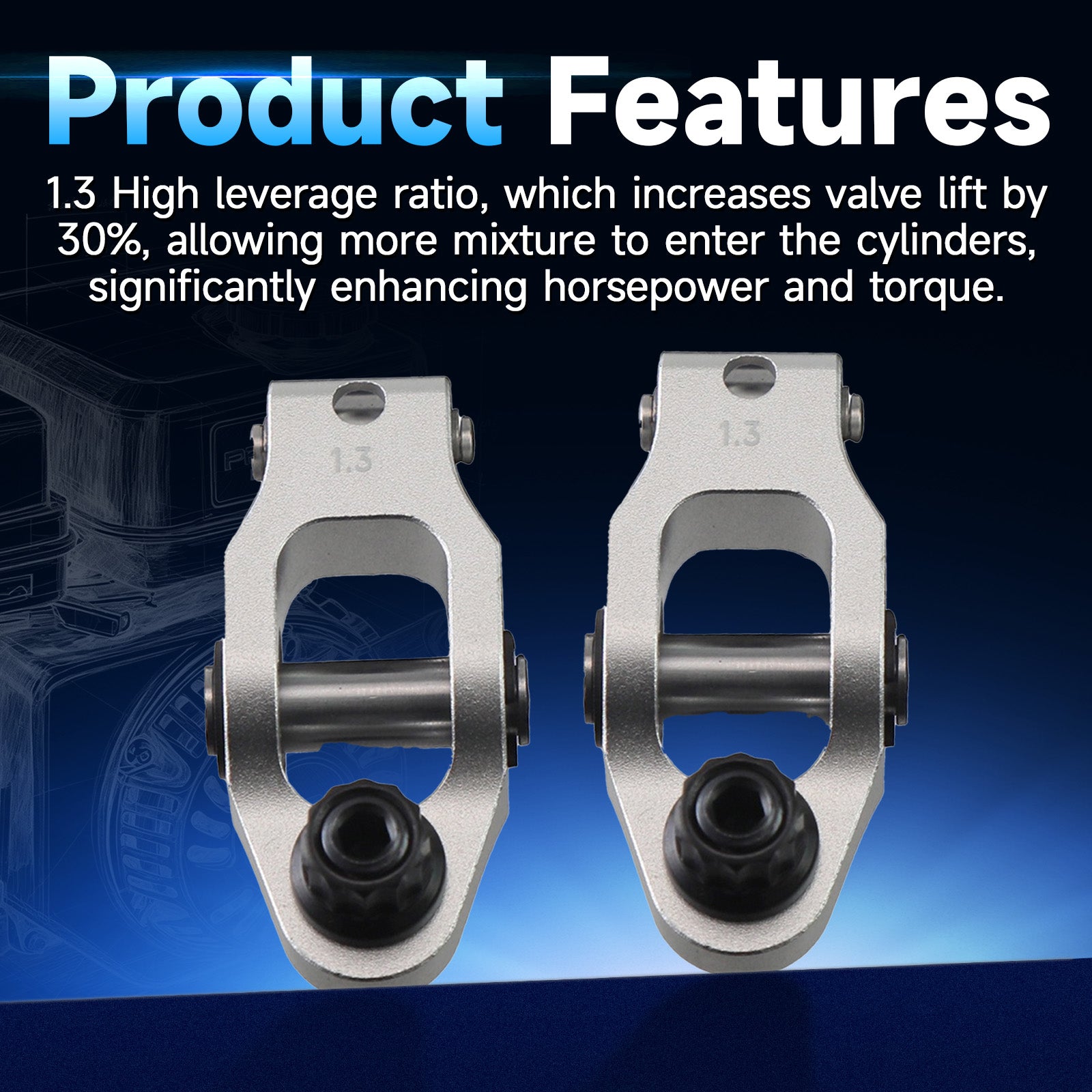 Aluminum 1.3 Ratio Roller Rockers For Predator 212cc Hemi Silver