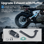 Upgrade Exhaust with Muffler For Coleman CT200U BT200X For Predator 212cc 196cc 6.5HP Go Kart and Mini Bike Black