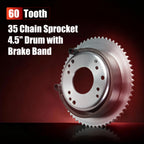 35 Chain Sprocket 4.5" Drum with Brake Band