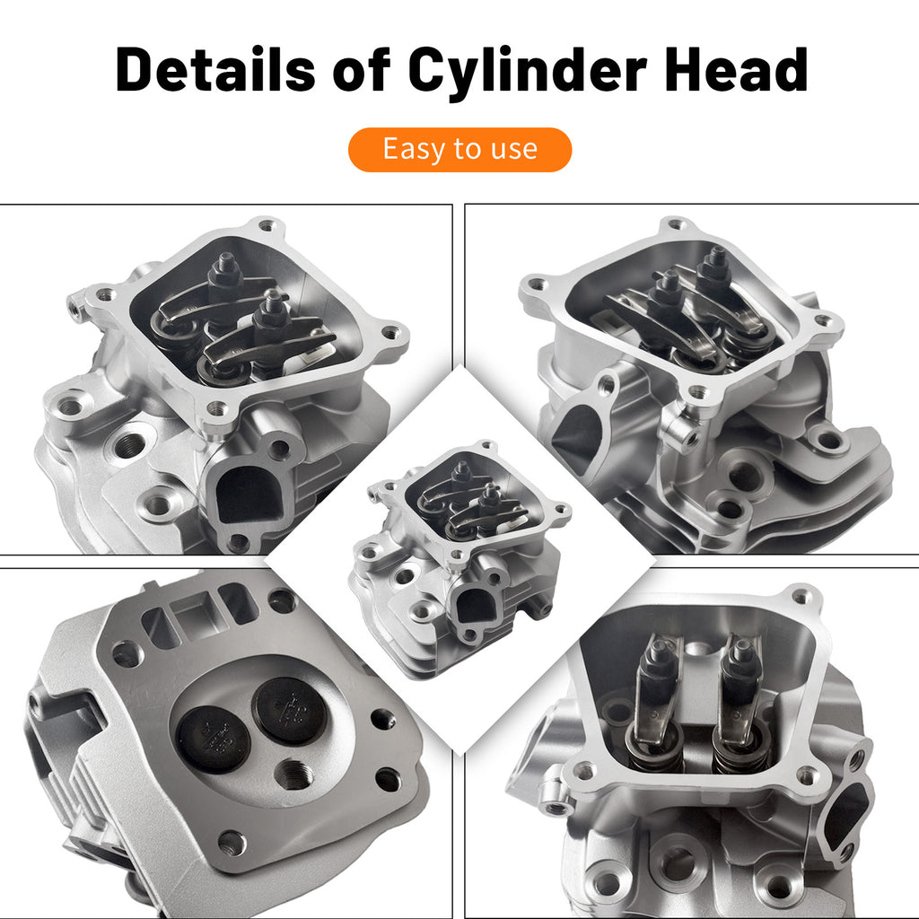 Assembled CNC Cylinder Head Valve Cover Kit for Honda GX160 GX200 for Predator 212cc Non-Hemi Engines, with Gaskets & Spark Plug Fits Generators, Water Pumps, Pressure Washers