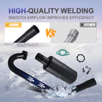 212cc Upgrade Exhaust Pipe with Muffler Kit for Predator 196cc 224cc 6.5hp for Coleman CT200U BT200X CT200U-EX Mini Bike Go Kart Black