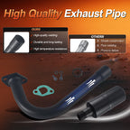 Exhaust Pipe with Muffler For Predator 212cc 196cc/6.5HP,For Coleman CT200U BT200X,Go Kart and Gas Mini Bike Black