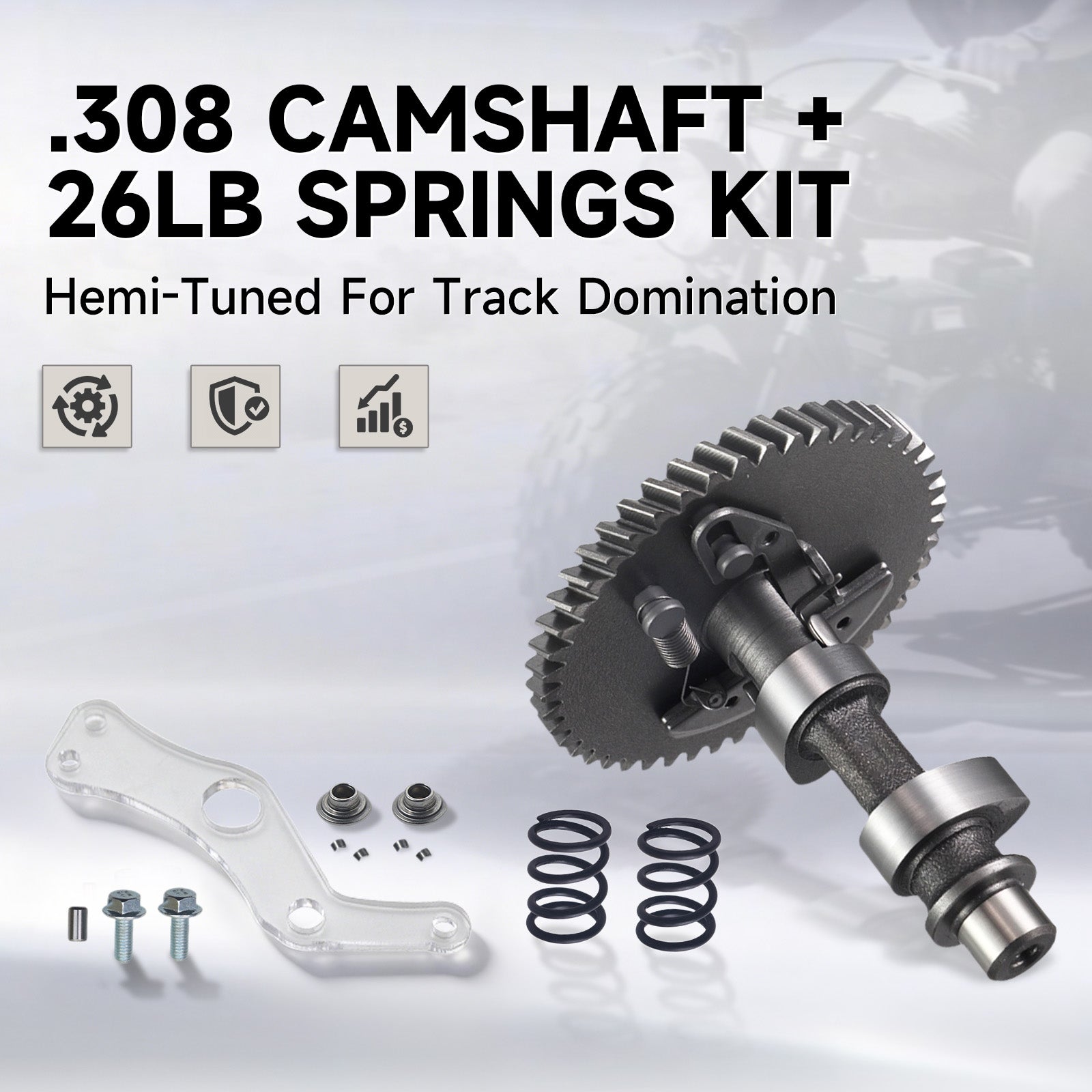 212cc .308 Cam Camshaft 26lb Vavle Spring for Predator 212cc Hemi 196cc Clone GX200 Tillotson 196 212 225 Engine Minibike Go Kart Performance Parts