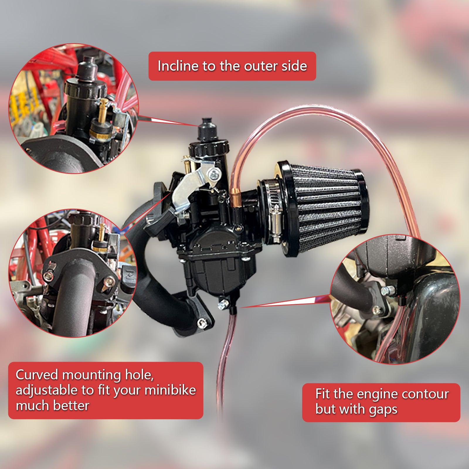 VM22 Carburetor Kit For Coleman Baja CT200U BT200X Mini bike 196 Clones KT196
