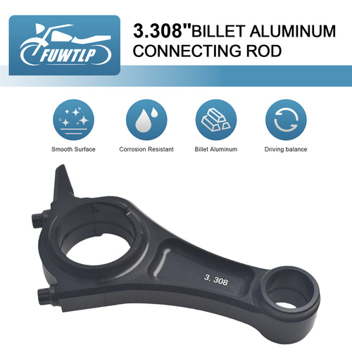 3.308" Billet Aluminum Connecting Rod With 70mm Ceramic Coated Flat Top Piston .550 Gaskets For Predator 212cc Hemi/Non-Hemi Engines Go Kart Parts