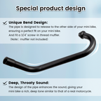 Upgrade Right Long Exhaust Pipe With Muffler For Coleman CT100U CC100X 98cc For FRP GMB100 Mini Bike For Predator 79cc 3hp Engine Mini Bike Black