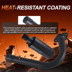 Exhaust Pipe with Muffler For Predator 212cc 196cc/6.5HP,For Coleman CT200U BT200X,Go Kart and Gas Mini Bike Black