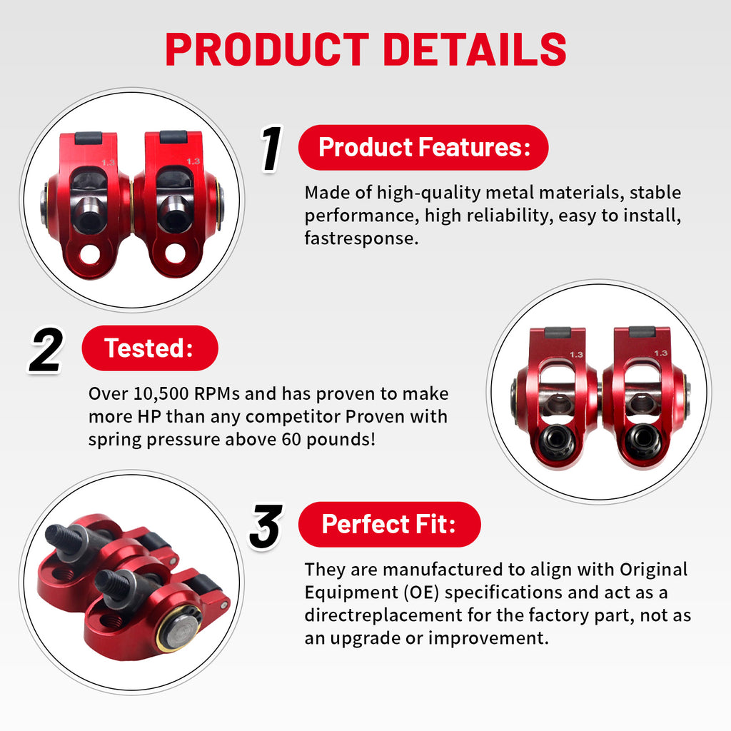 Ultra-Light 1.3 Ratio Roller Rockers GX200 Predator 212 224 Non-Hemi Red