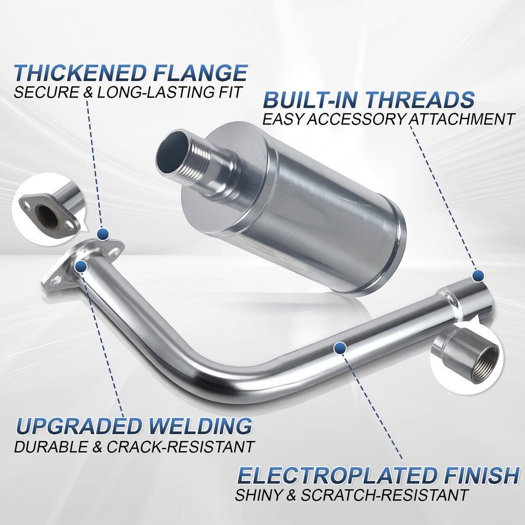 Exhaust With Muffler For Predator 212cc 196cc 6.5HP for Honda GX160 GX200 for Coleman CT200U BT200X CT200u-ex Mini Bike Go Kart part sliver