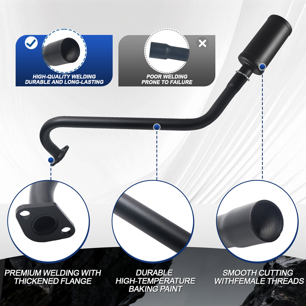 212cc Long Exhaust Pipe with Muffler Fit for Predator 224cc 196cc Mini Bike Coleman CT200U BT200X CT200U-EX Baja Warrior MB200 Axis M200 GX200 6.5hp Clone Engine KT196 Go Kart Parts