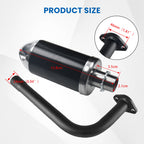 Exhaust Muffler Kit For Coleman Powersports CT200U BT200X KT196 MB200,For Honda GX160 GX200，For Predator 212cc 196cc/6.5HP Gas Mini Bike Go Kart Performance Parts Black